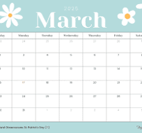 march calendar printable