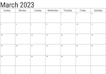 calendar 2023 march