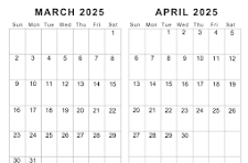 calendar for march