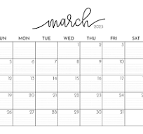 calendar for march 2023