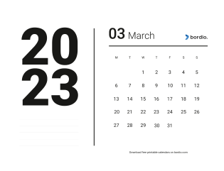 calendar of march 2023