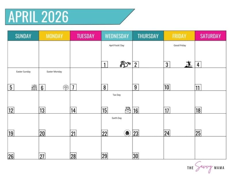 march april calendar